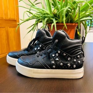 ASH Leather Platform Sneakers | Lynn Gladys-K | Black Leather | Size 6 |